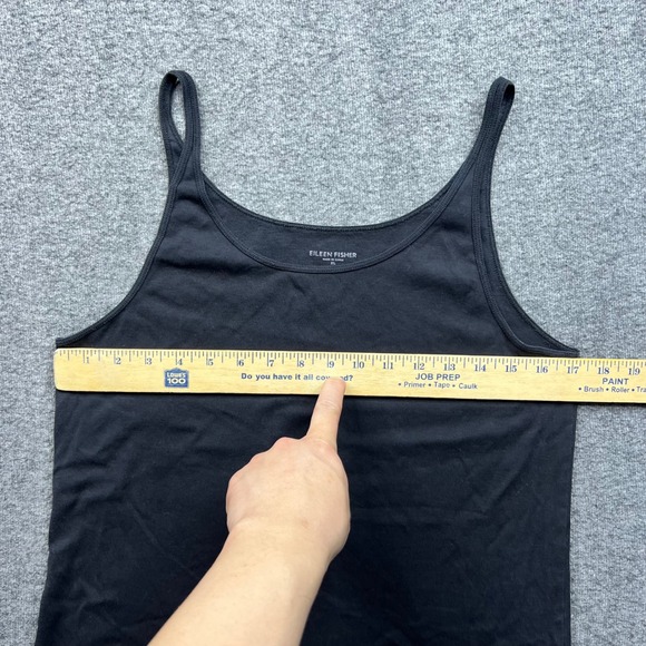 Eileen Fisher Tank Top Womens XL Black Scoop Neck Camisole Organic Cotton - Picture 7 of 9